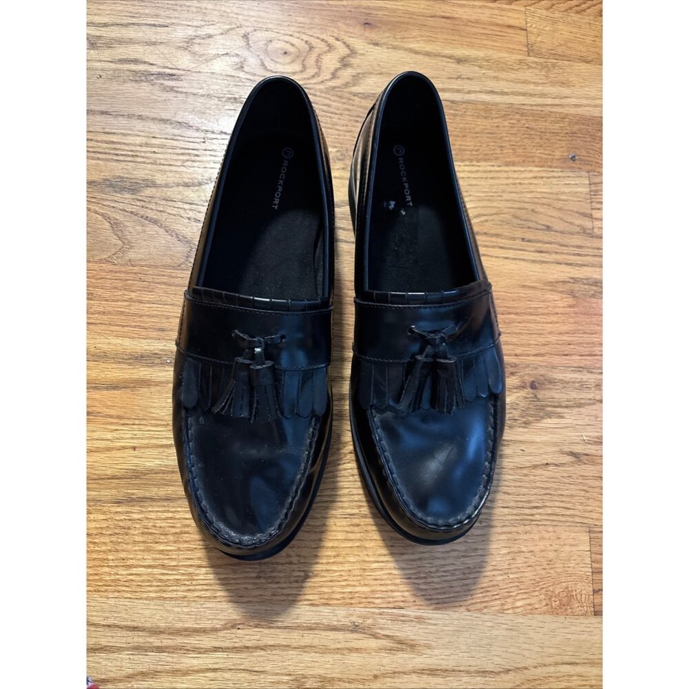 Rockport Mens Tassel Loafers Size 11M Black Leather